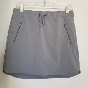 Athleta Gray Zipper Pocket Drawstring Skirt Skort (Size S)